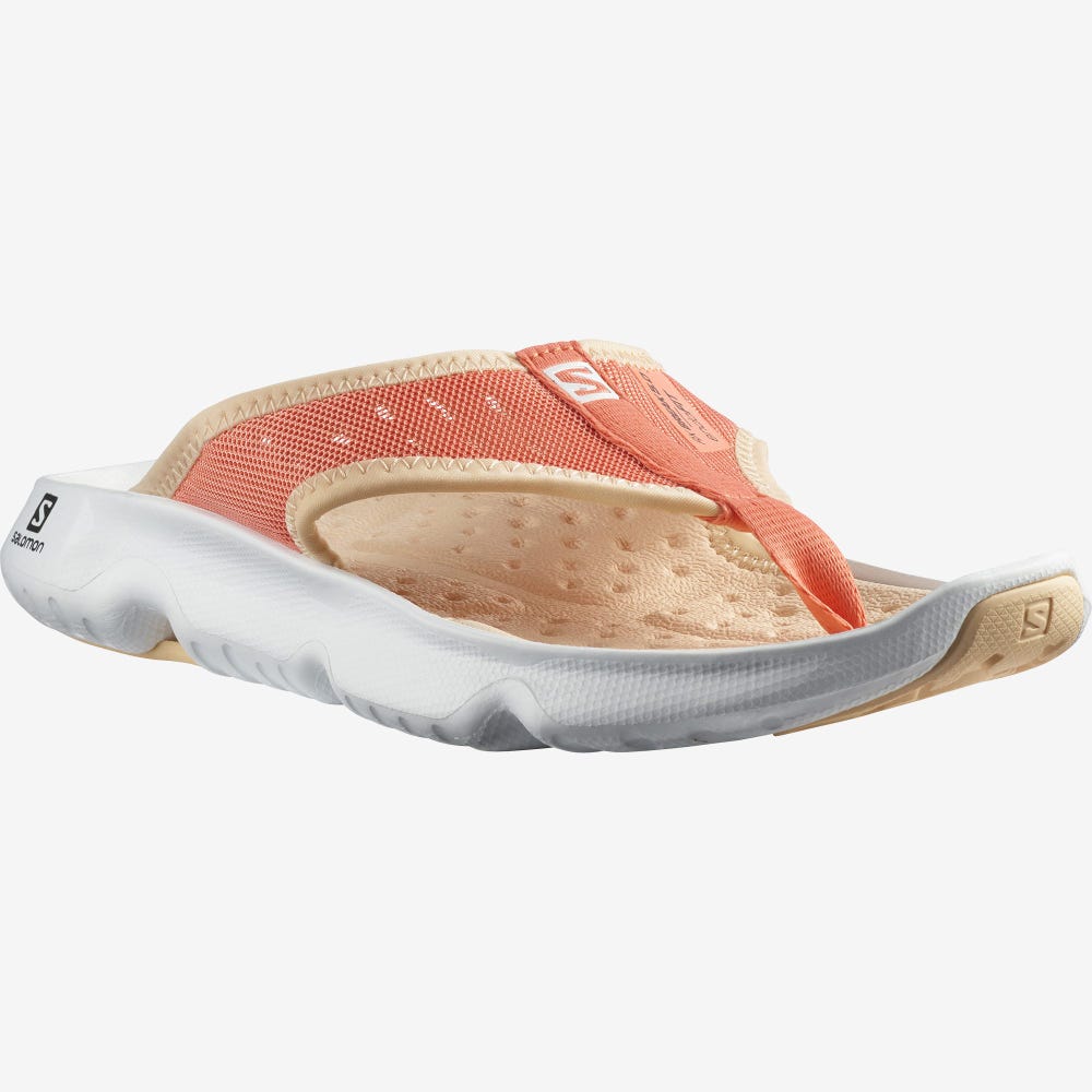 Women's Salomon REELAX BREAK 5.0 Flip Flops White/Cream | JQDT-64051