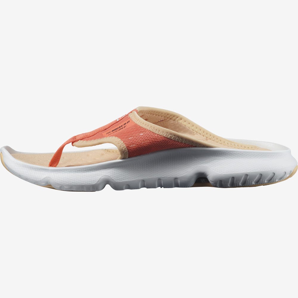 Women's Salomon REELAX BREAK 5.0 Flip Flops White/Cream | JQDT-64051