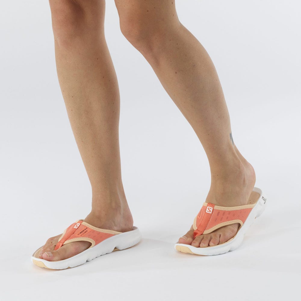 Women's Salomon REELAX BREAK 5.0 Flip Flops White/Cream | JQDT-64051