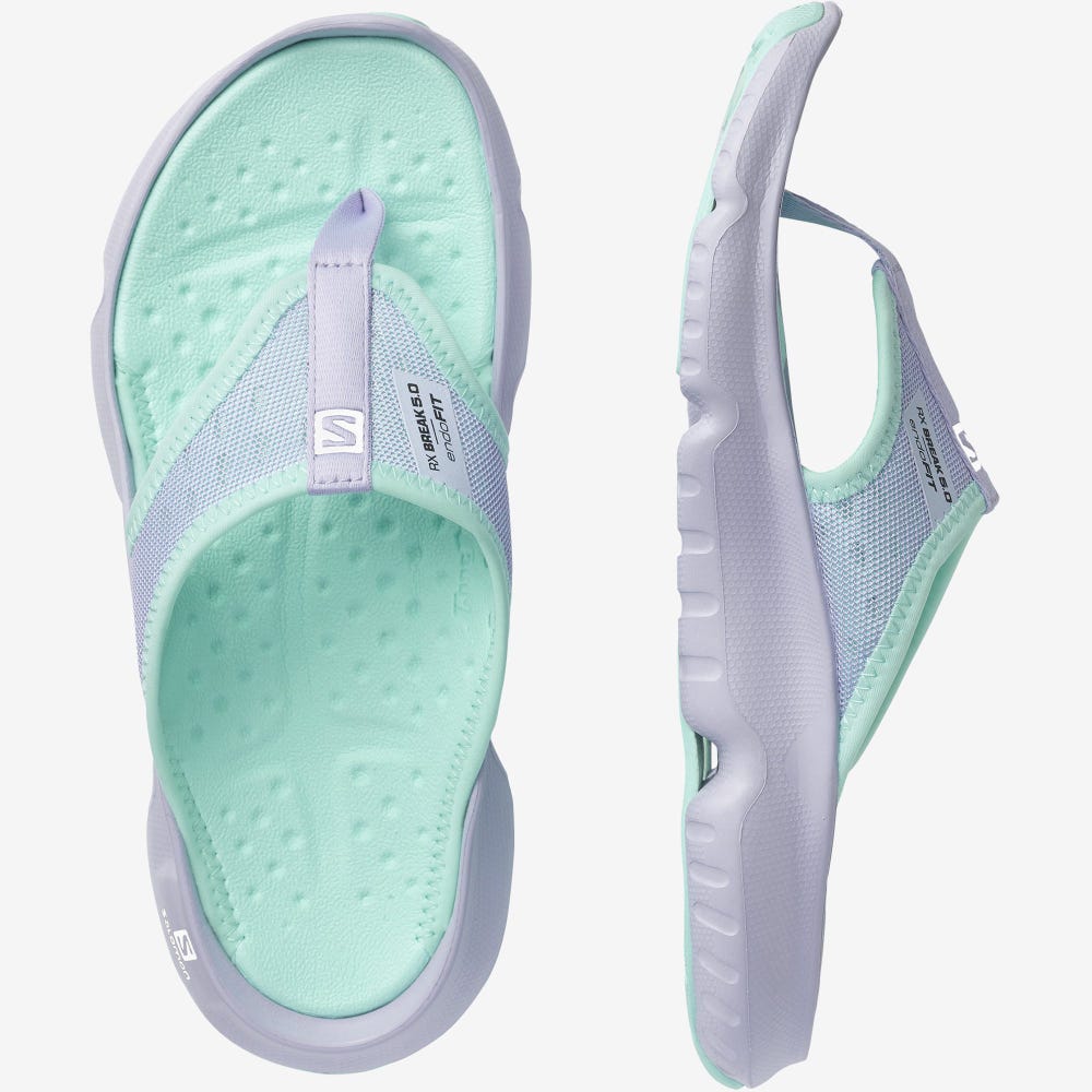 Women's Salomon REELAX BREAK 5.0 Flip Flops Purple/Turquoise | ROYZ-82530