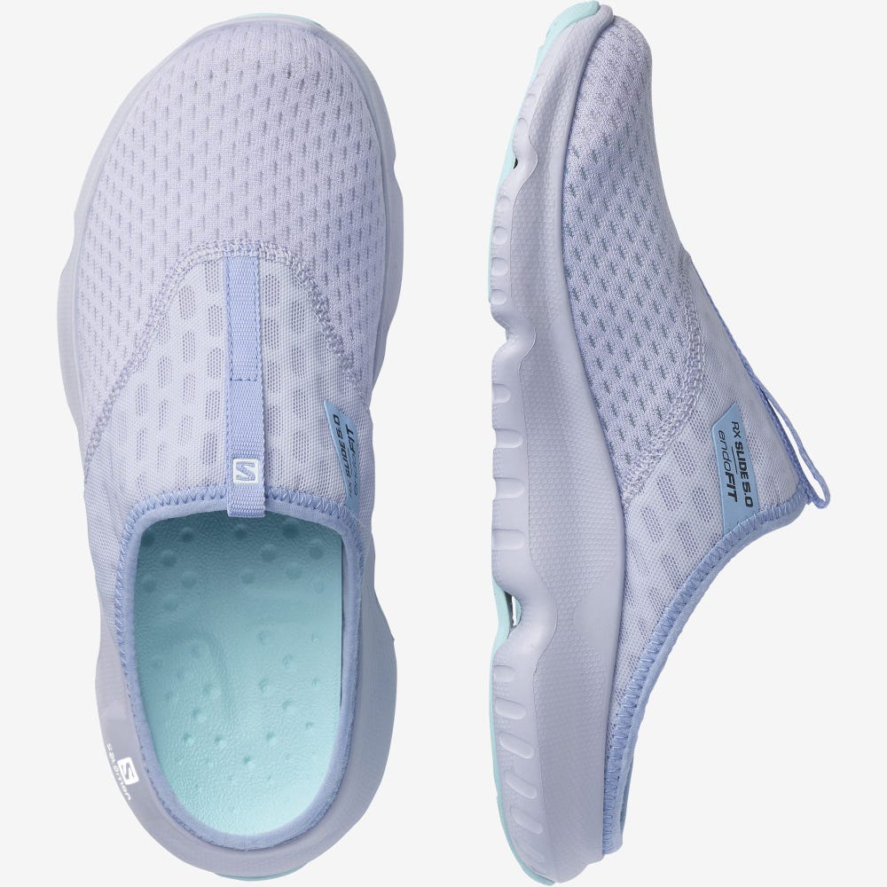 Women's Salomon REELAX SLIDE 5.0 Slippers Purple/Turquoise | ESIR-09765