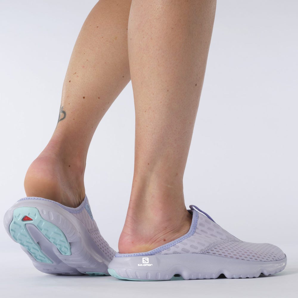 Women's Salomon REELAX SLIDE 5.0 Slippers Purple/Turquoise | ESIR-09765