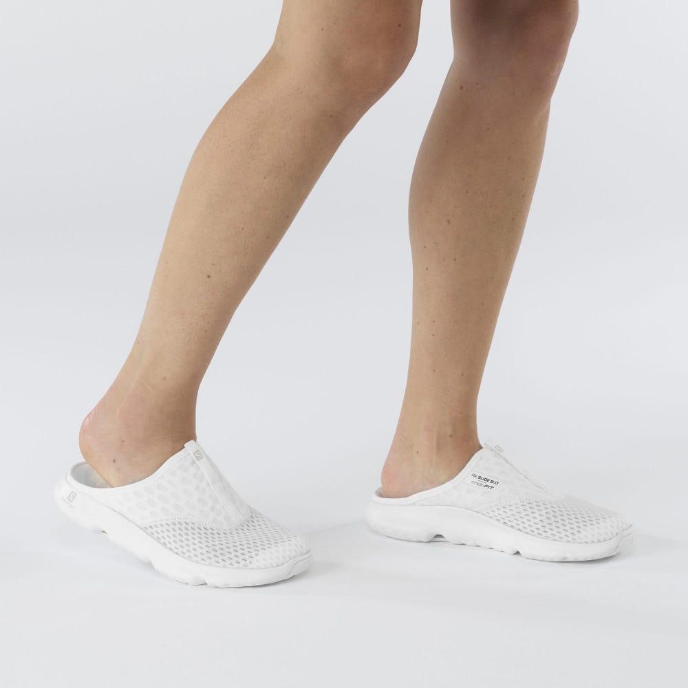 Women's Salomon REELAX SLIDE 5.0 Slippers White | HDYX-69182