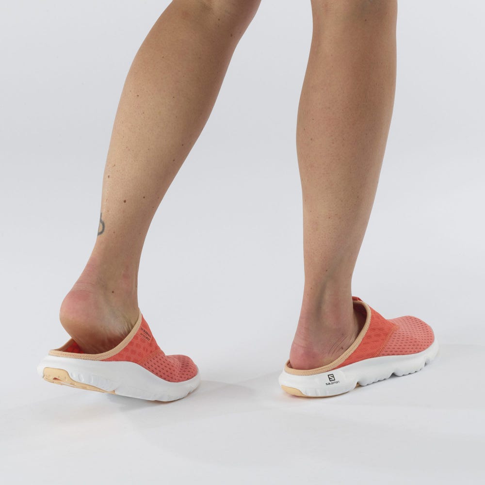 Women's Salomon REELAX SLIDE 5.0 Slippers White/Cream | LUZS-92718