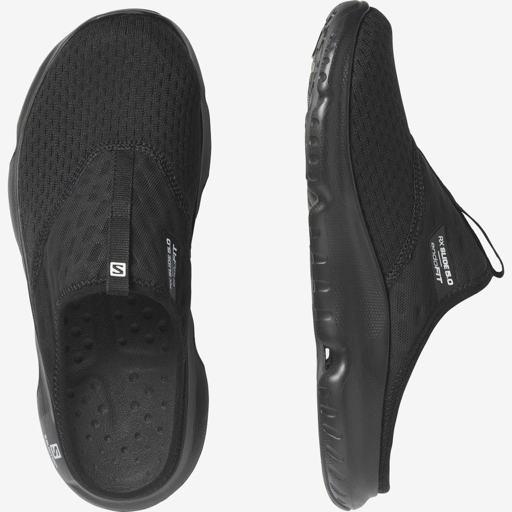 Women's Salomon REELAX SLIDE 5.0 Slippers Black | PRVS-46870