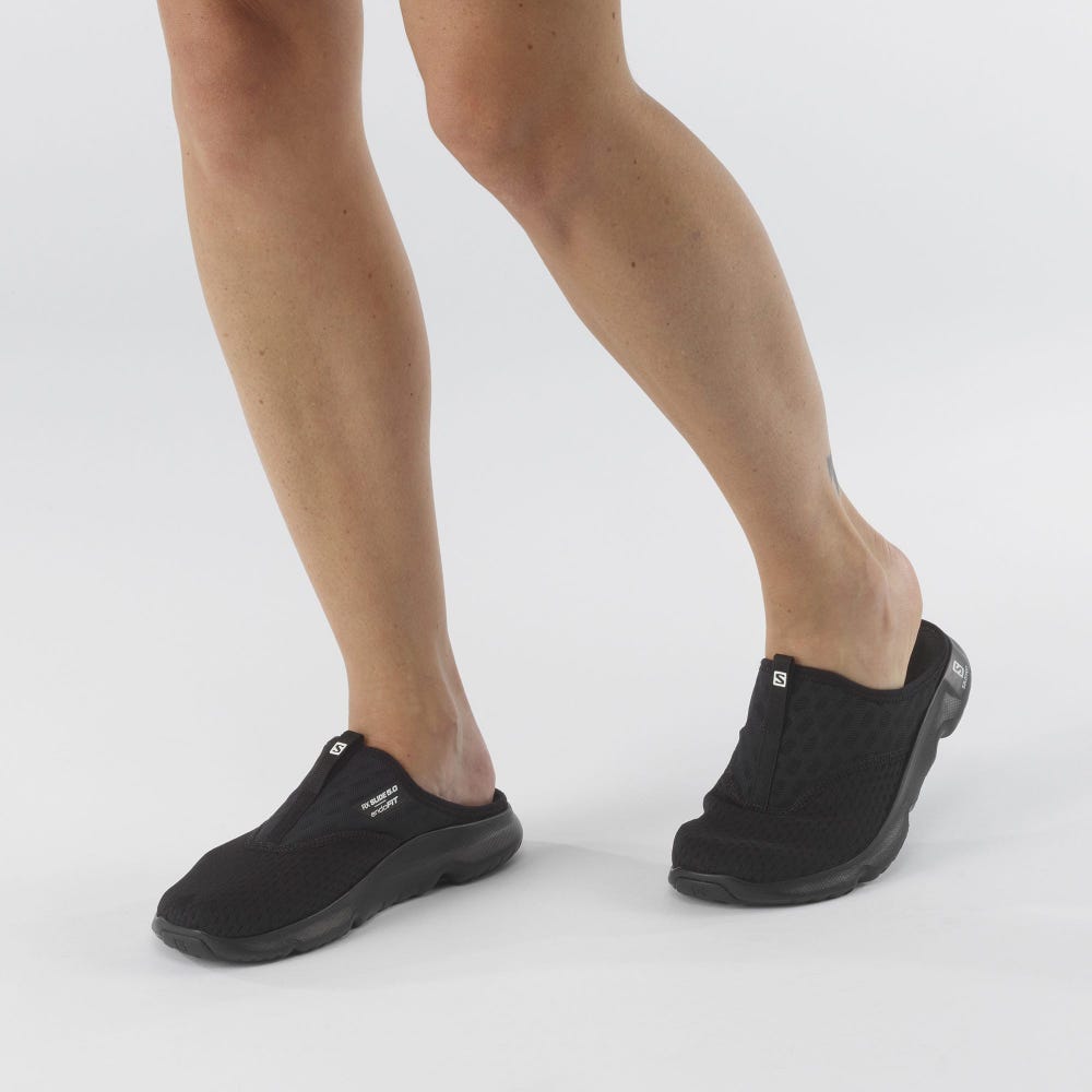 Women's Salomon REELAX SLIDE 5.0 Slippers Black | PRVS-46870