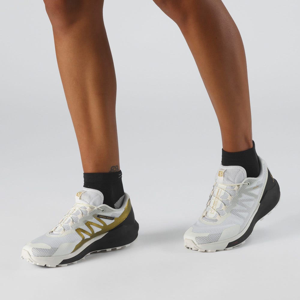 Women's Salomon SENSE RIDE 3 W LTD EDITION Trail Running Shoes White/Black/White | TCMR-37152