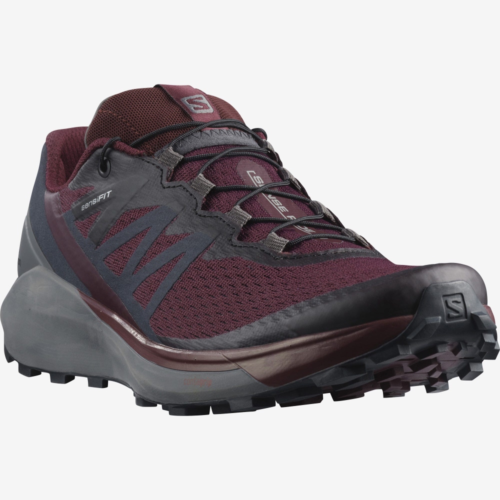 Women's Salomon SENSE RIDE 4 Trail Running Shoes Burgundy/Black | BTGA-32457