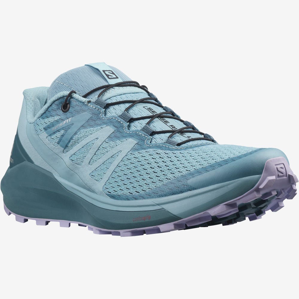 Women's Salomon SENSE RIDE 4 Trail Running Shoes Blue/Lavender | LJOB-85261