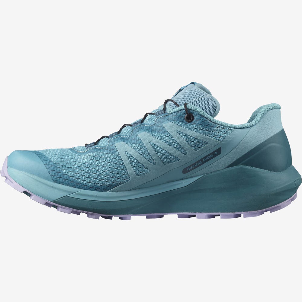 Women's Salomon SENSE RIDE 4 Trail Running Shoes Blue/Lavender | LJOB-85261