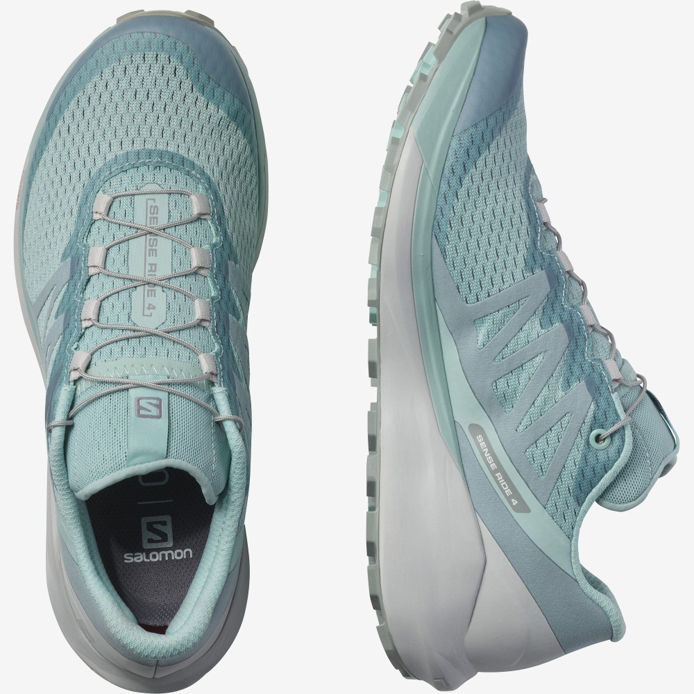 Women's Salomon SENSE RIDE 4 Trail Running Shoes Turquoise | NRBX-42613
