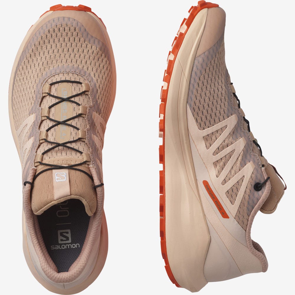 Women's Salomon SENSE RIDE 4 Trail Running Shoes Red Orange | ZECF-46059