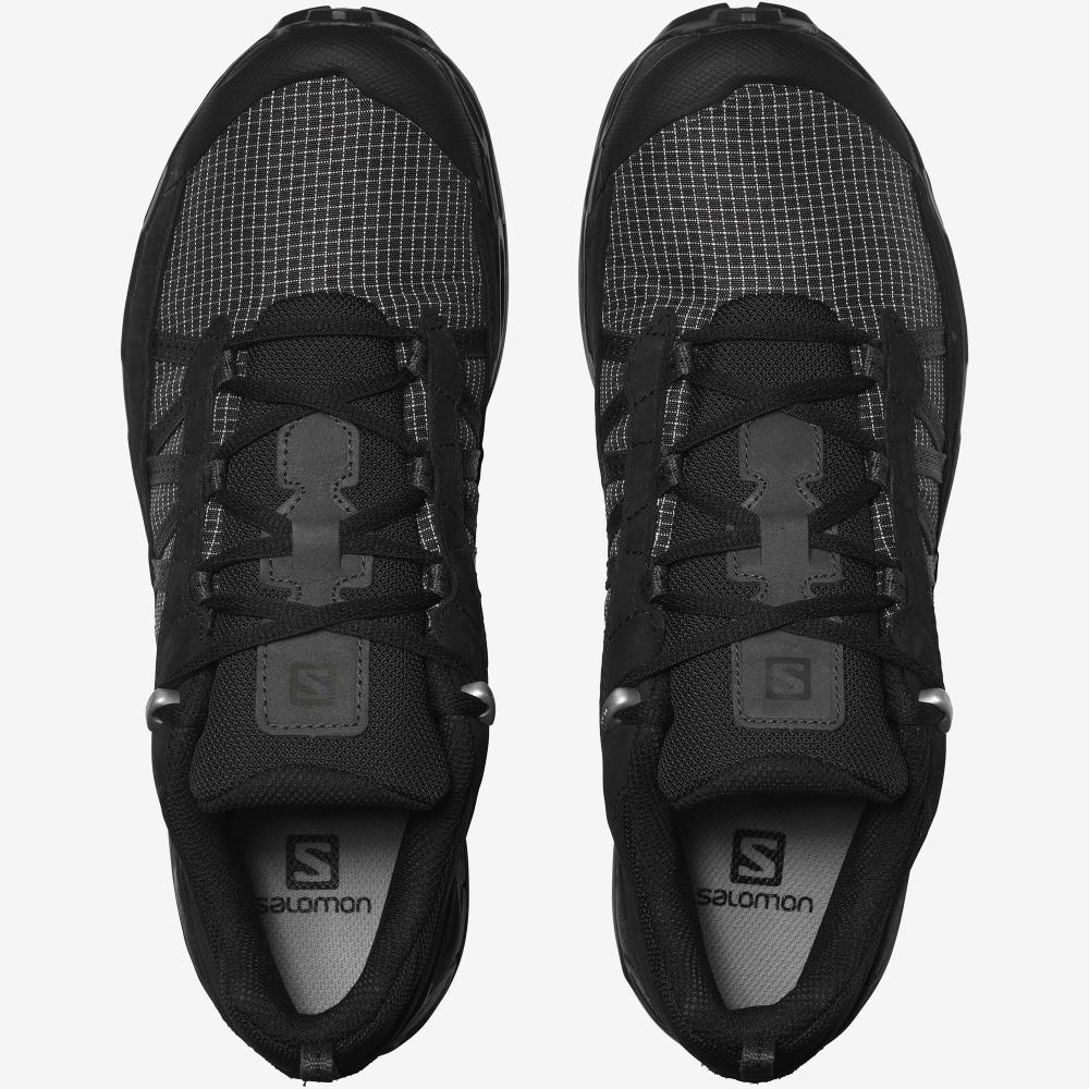 Women's Salomon SHELTER LOW LEATHER Sneakers Black | FVGW-08759
