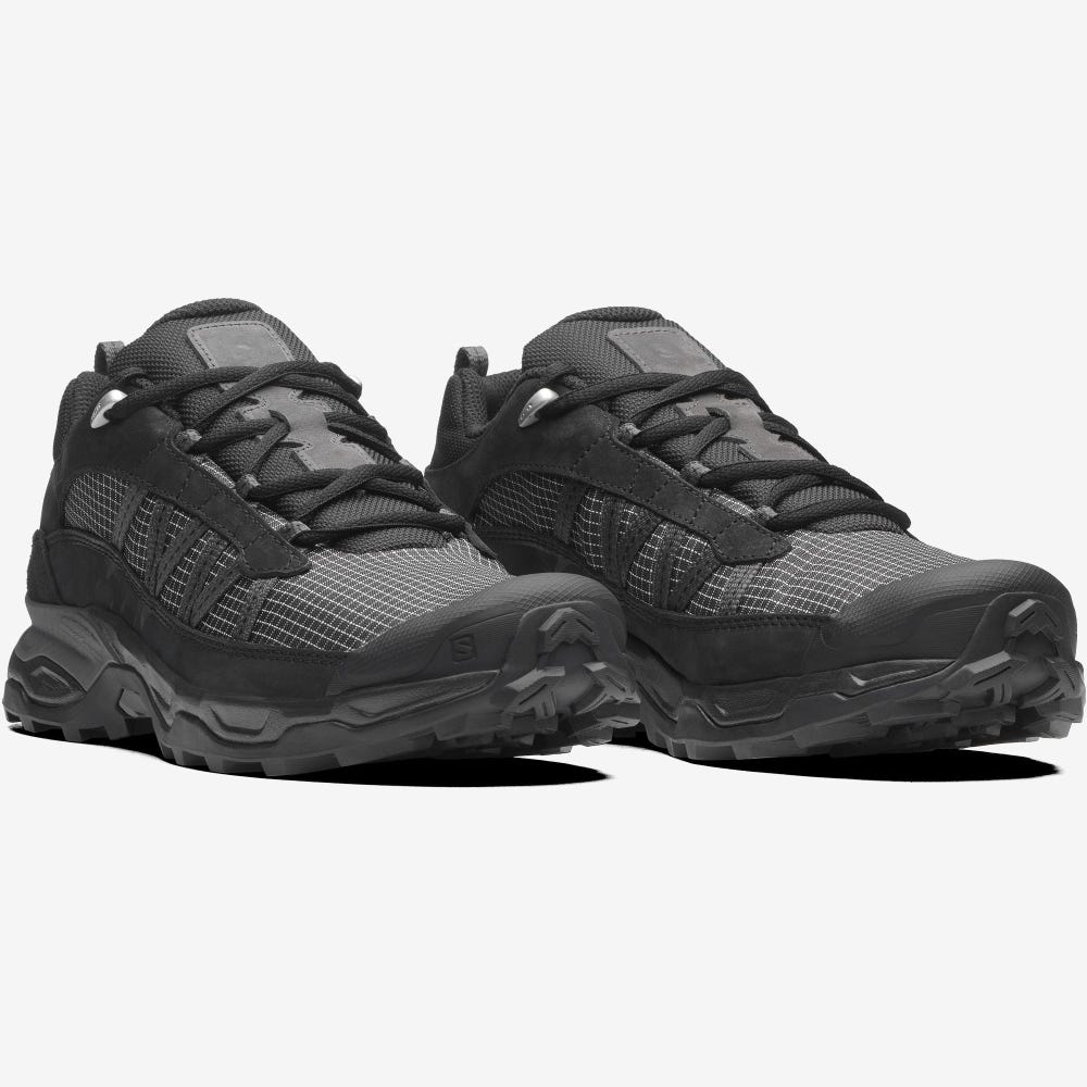 Women's Salomon SHELTER LOW LEATHER Sneakers Black | FVGW-08759