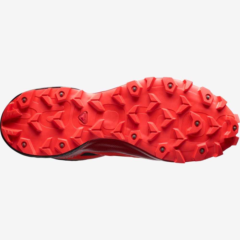 Women's Salomon SNOWSPIKE CLIMASALOMON™ WATERPROOF Trail Running Shoes Black/Red/Red | KUSQ-58760