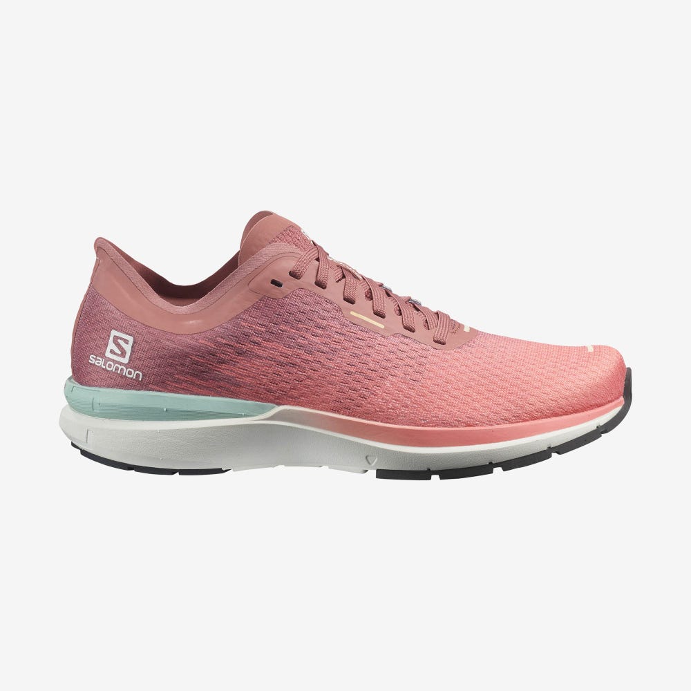 Women\'s Salomon SONIC 4 Accelerate Running Shoes White/Dark Red | PBJN-38960
