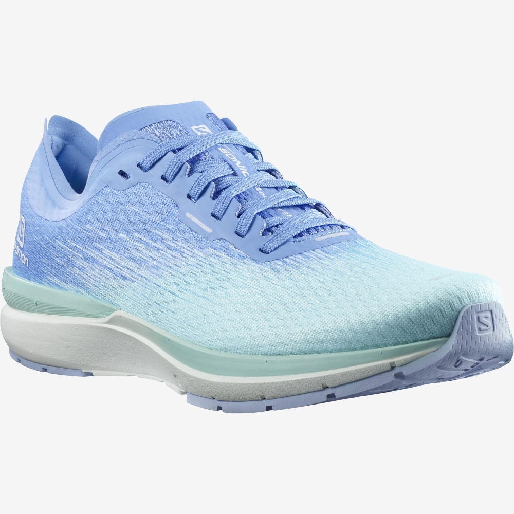 Women's Salomon SONIC 4 Accelerate Running Shoes Turquoise/White/Blue | PXQI-62903