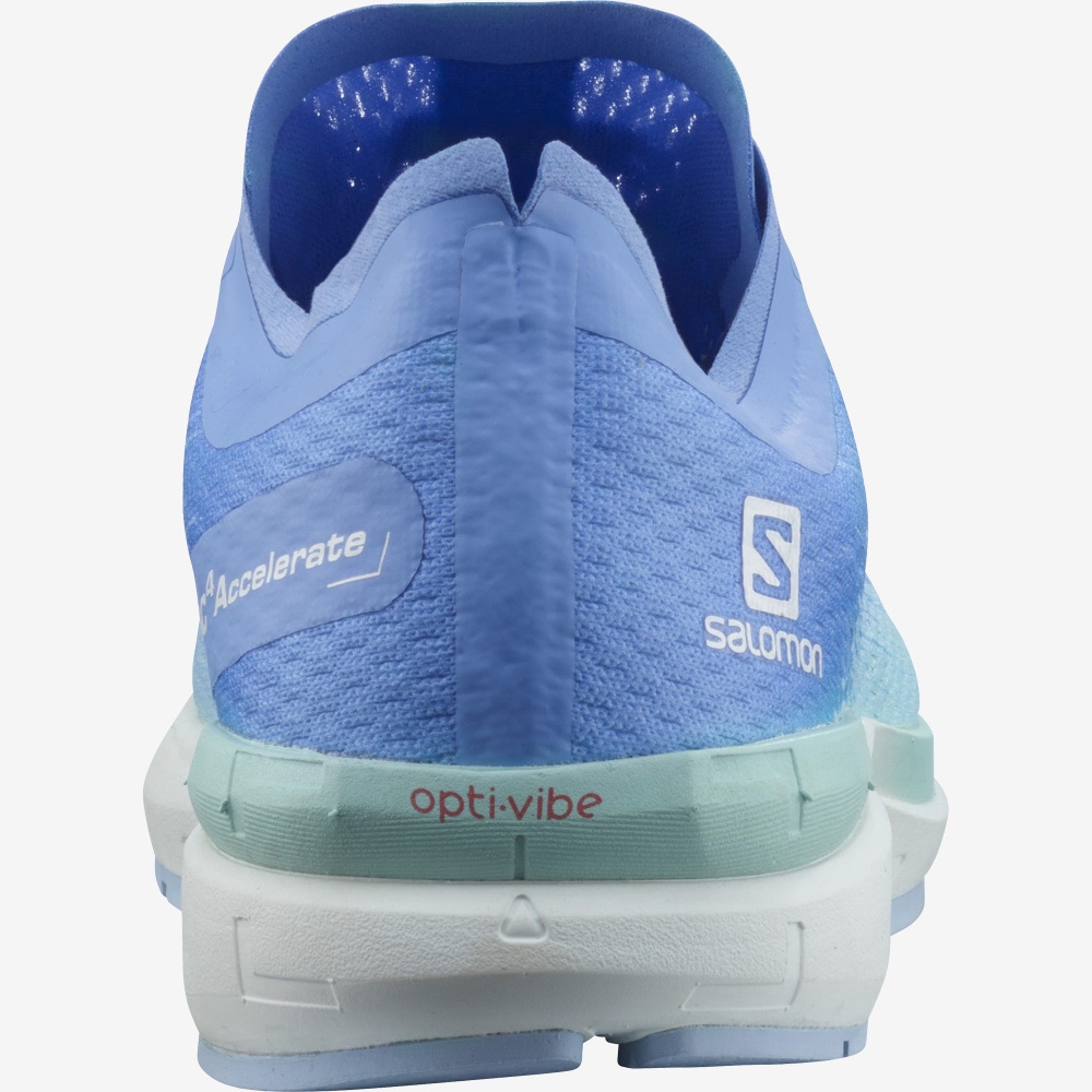 Women's Salomon SONIC 4 Accelerate Running Shoes Turquoise/White/Blue | PXQI-62903