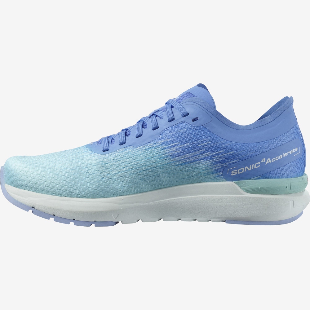 Women's Salomon SONIC 4 Accelerate Running Shoes Turquoise/White/Blue | PXQI-62903