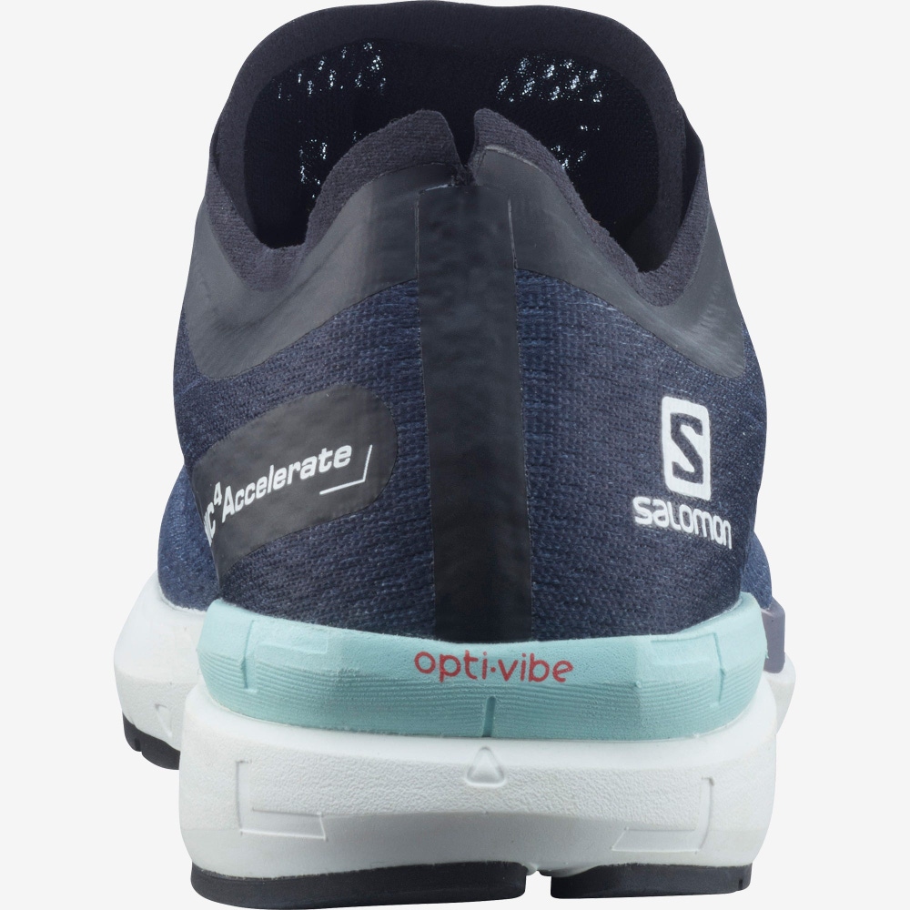 Women's Salomon SONIC 4 Accelerate Running Shoes Grey/White/Black | RIJT-90756