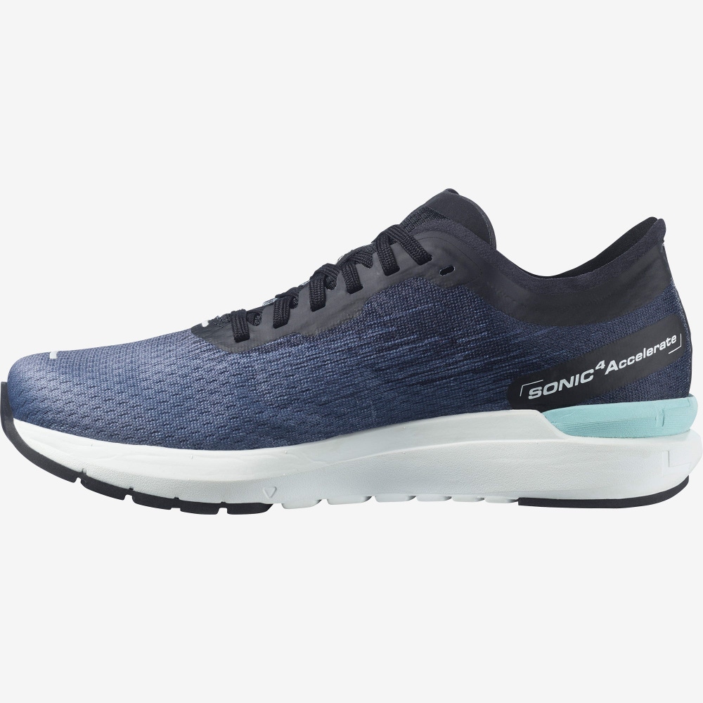 Women's Salomon SONIC 4 Accelerate Running Shoes Grey/White/Black | RIJT-90756