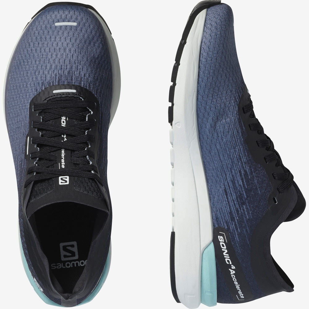 Women's Salomon SONIC 4 Accelerate Running Shoes Grey/White/Black | RIJT-90756