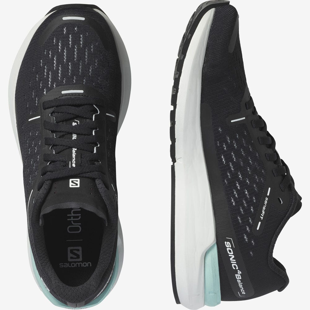 Women's Salomon SONIC 4 Balance Running Shoes Black/White/Black | WQAX-73852