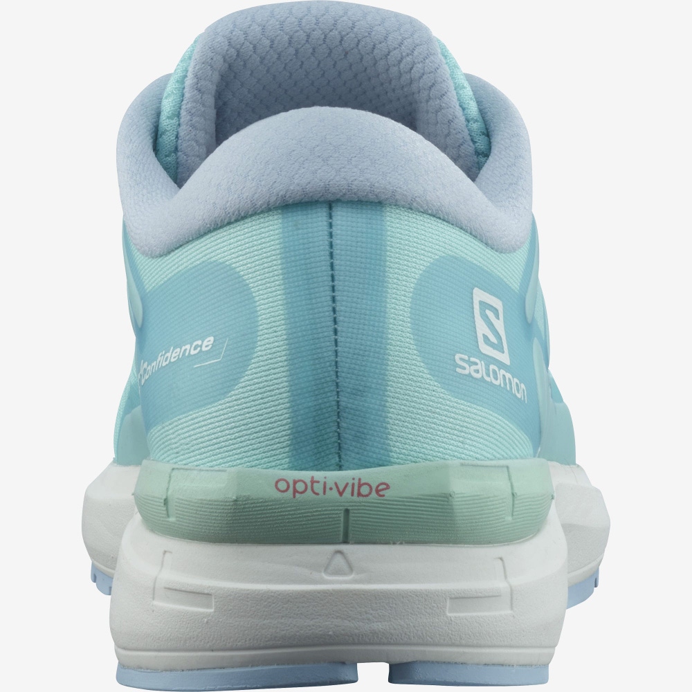 Women's Salomon SONIC 4 Confidence Running Shoes Turquoise/White/Blue | LDXE-29468