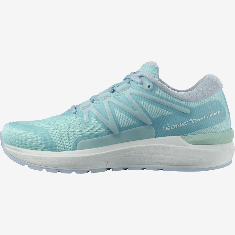 Women's Salomon SONIC 4 Confidence Running Shoes Turquoise/White/Blue | LDXE-29468
