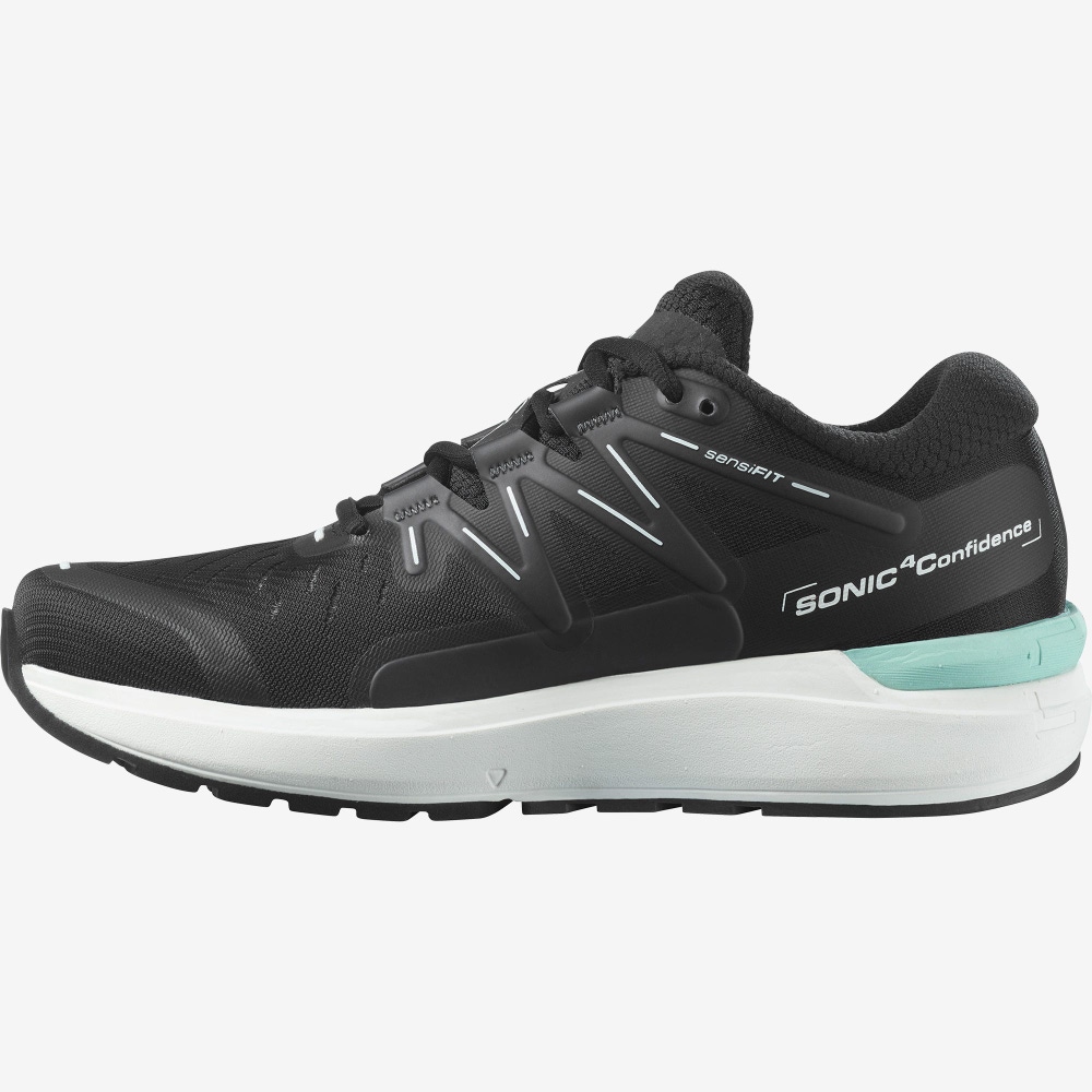 Women's Salomon SONIC 4 Confidence Running Shoes Black/White | YGKS-41520