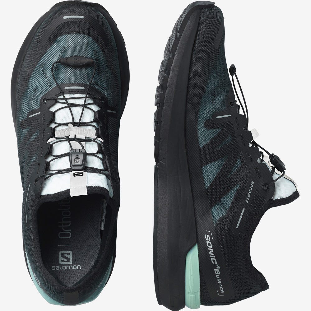 Women's Salomon SONIC 4 GORE-TEX Running Shoes Black/White/Black | ECTX-03784