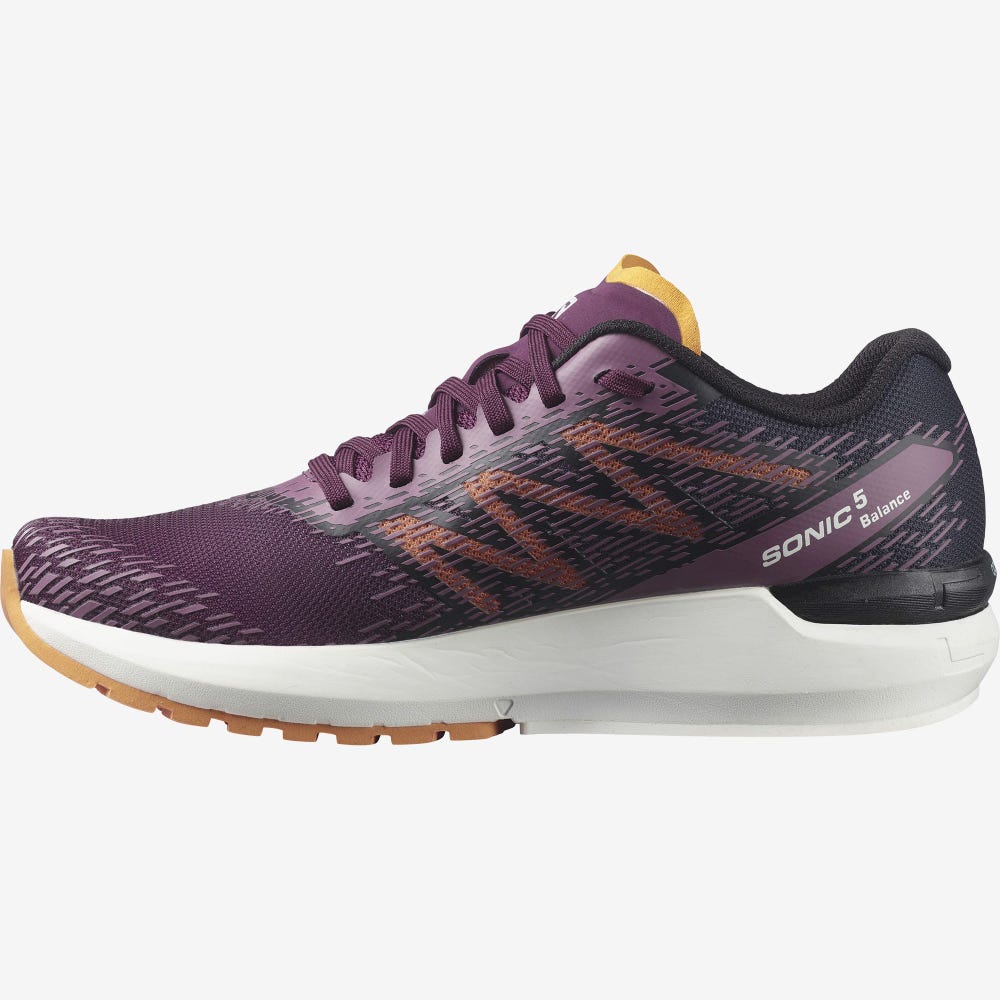 Women's Salomon SONIC 5 BALANCE Running Shoes Purple/Black/Orange | TYXJ-51097