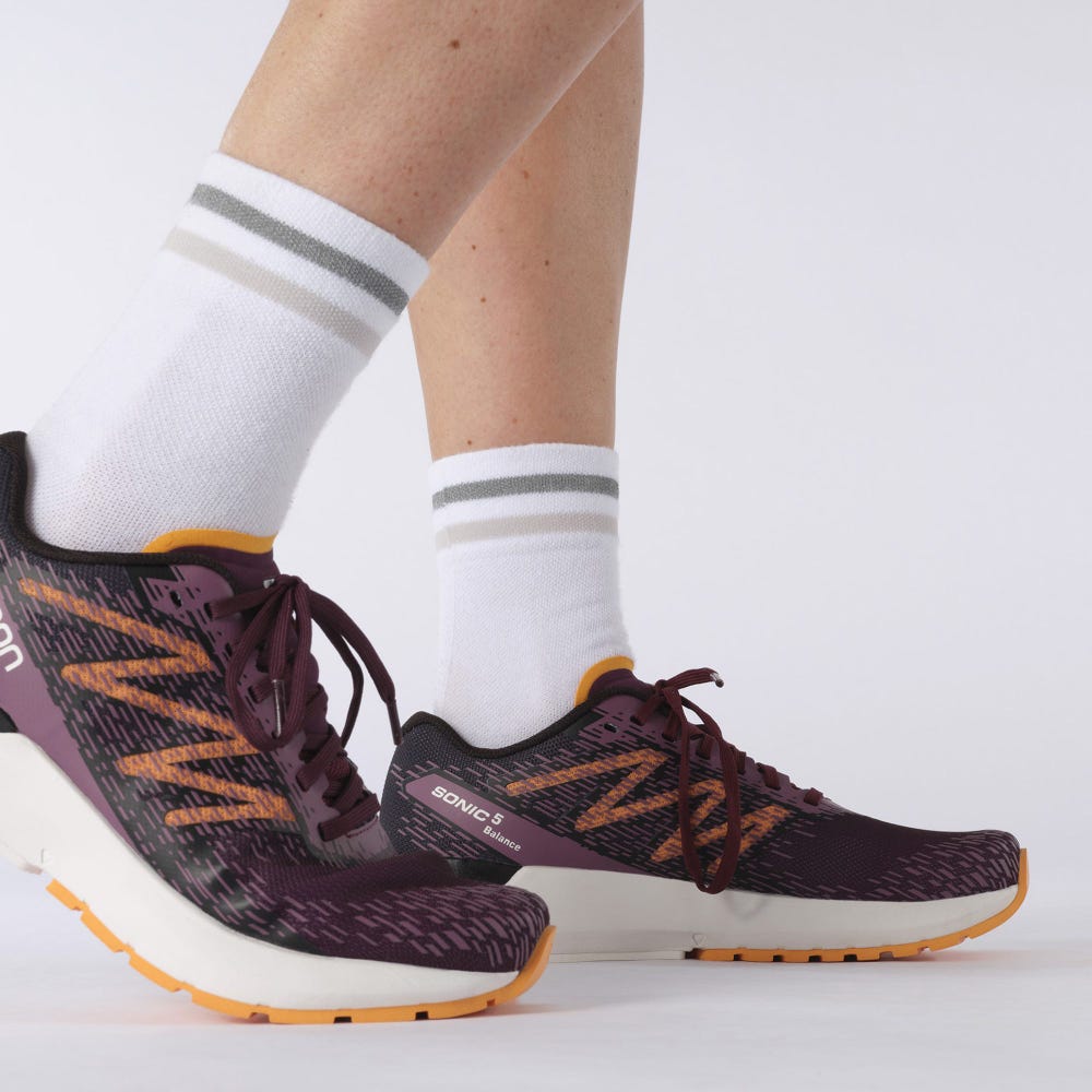 Women's Salomon SONIC 5 BALANCE Running Shoes Purple/Black/Orange | TYXJ-51097