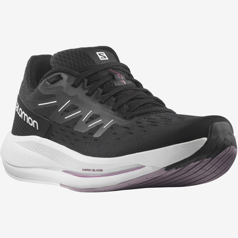 Women's Salomon SPECTUR Running Shoes Black/White | QIRS-16549