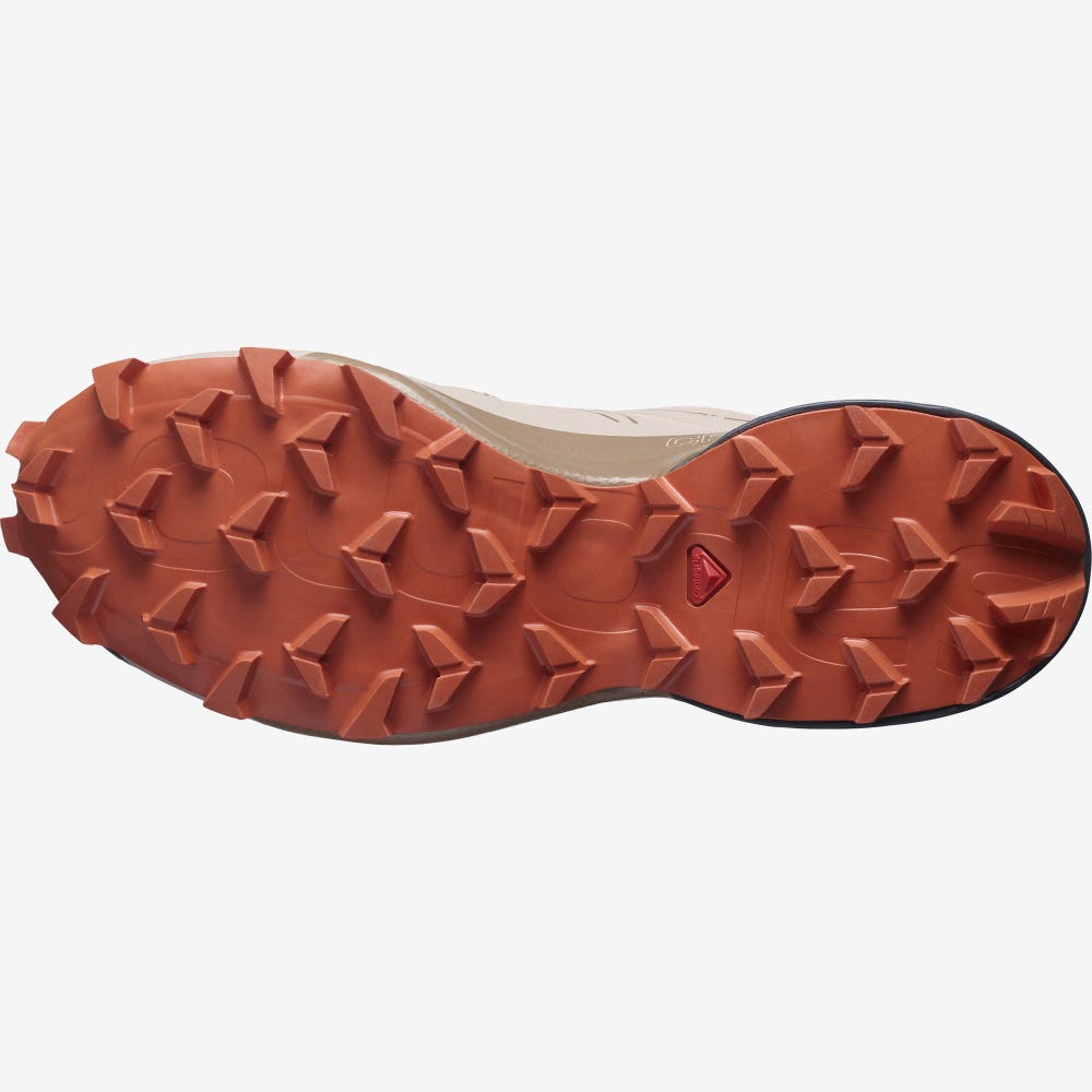 Women's Salomon SPEEDCROSS 5 GORE-TEX Trail Running Shoes Beige/Orange | OBDY-95062