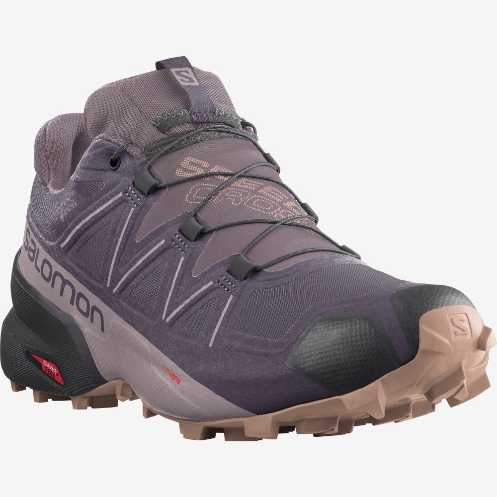 Women's Salomon SPEEDCROSS 5 GORE-TEX Trail Running Shoes Purple | RMVX-78419