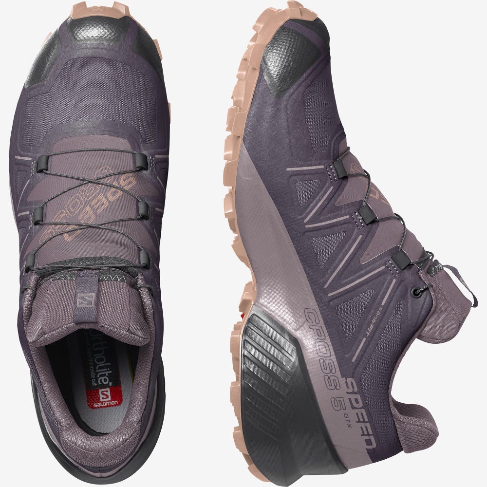 Women's Salomon SPEEDCROSS 5 GORE-TEX Trail Running Shoes Purple | RMVX-78419
