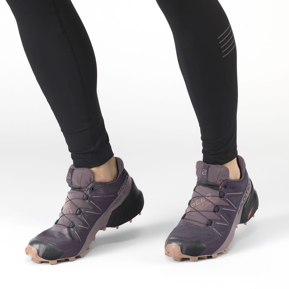 Women's Salomon SPEEDCROSS 5 GORE-TEX Trail Running Shoes Purple | RMVX-78419
