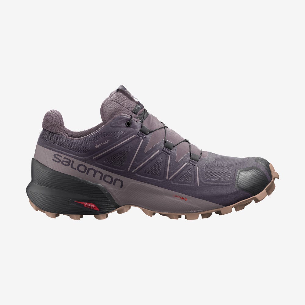 Women\'s Salomon SPEEDCROSS 5 GORE-TEX Trail Running Shoes Purple | RMVX-78419