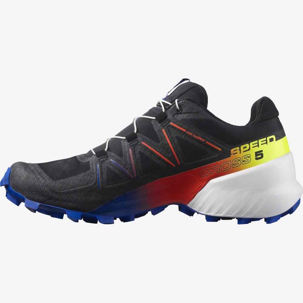 Women's Salomon SPEEDCROSS 5 RACING PACK Trail Running Shoes Black/Yellow | ZOSL-14358