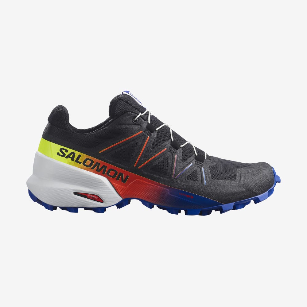 Women\'s Salomon SPEEDCROSS 5 RACING PACK Trail Running Shoes Black/Yellow | ZOSL-14358