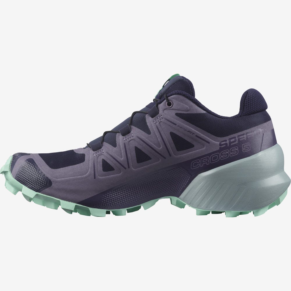 Women's Salomon SPEEDCROSS 5 Trail Running Shoes Blue | CQGV-28310
