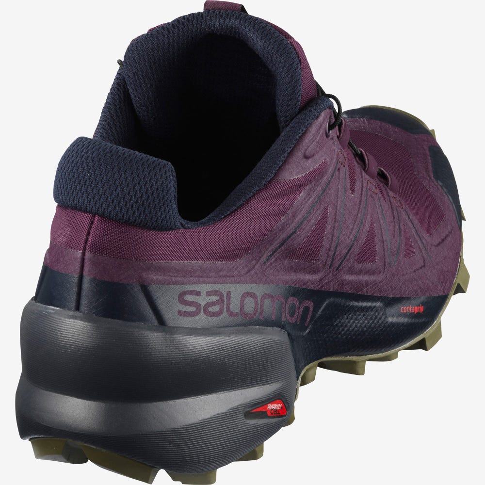 Women's Salomon SPEEDCROSS 5 Trail Running Shoes Purple/Olive | EBIQ-04321
