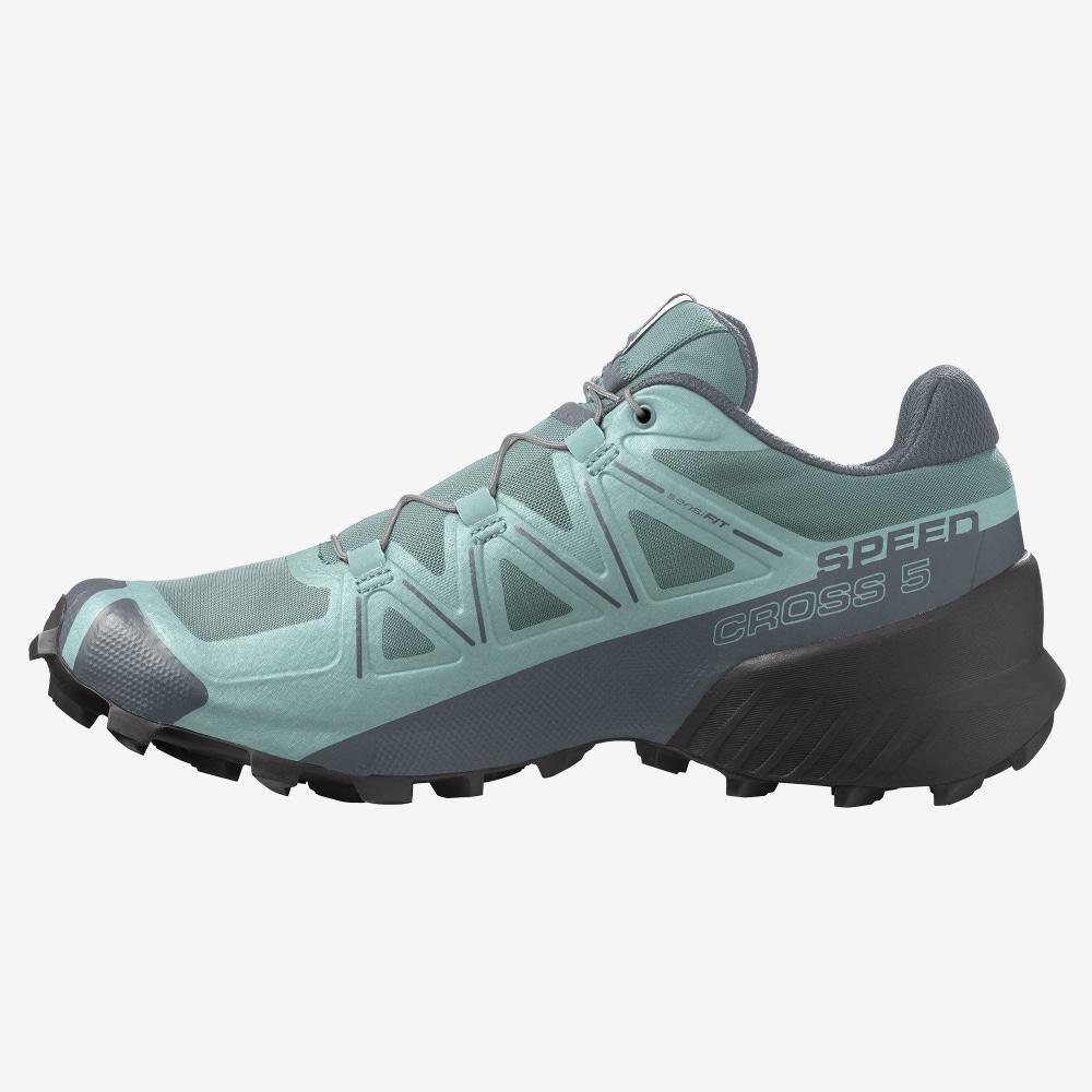 Women's Salomon SPEEDCROSS 5 Trail Running Shoes Green | KXGH-39718