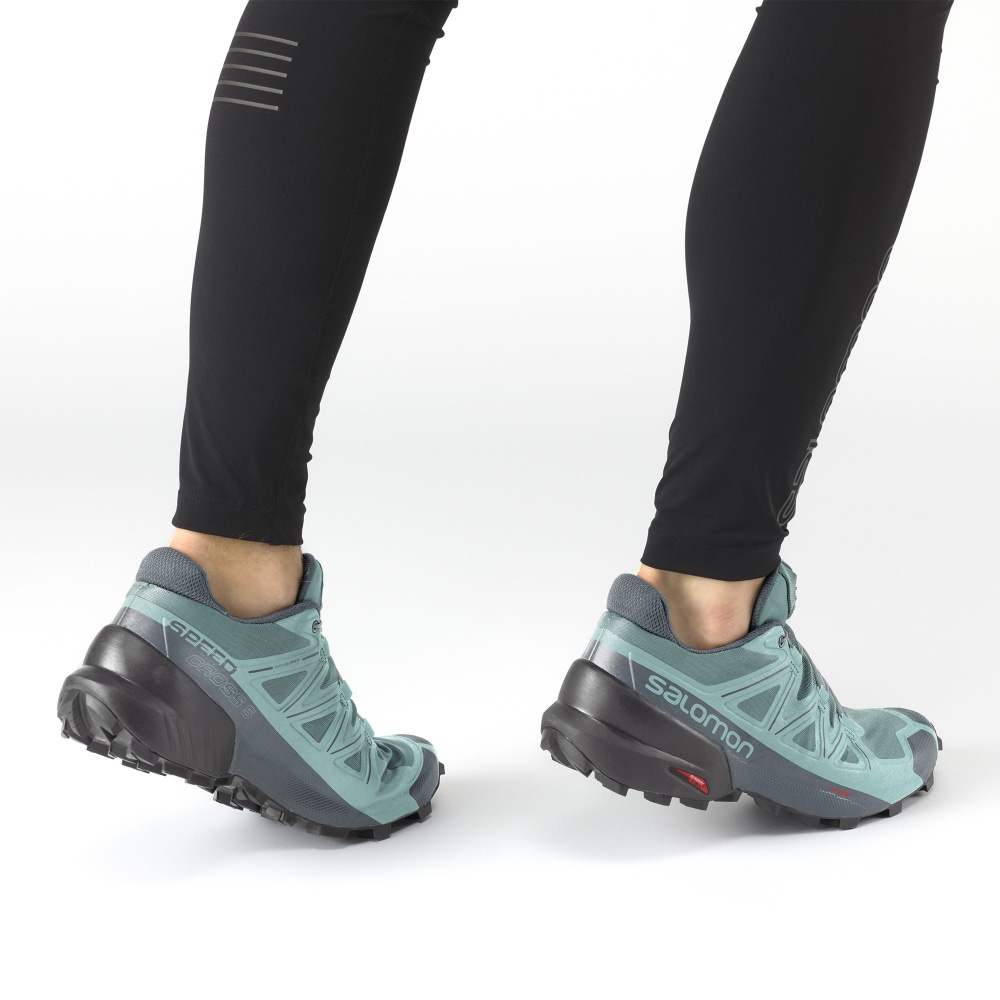 Women's Salomon SPEEDCROSS 5 Trail Running Shoes Green | KXGH-39718