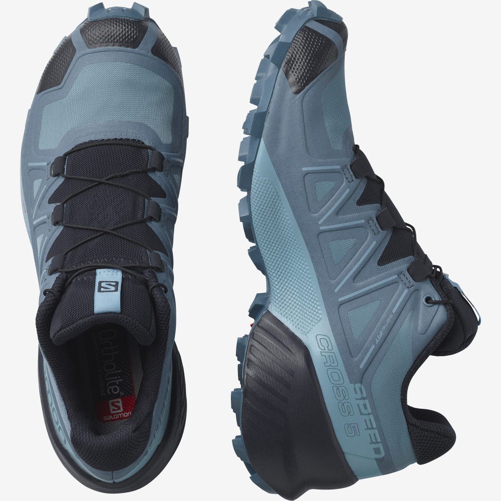 Women's Salomon SPEEDCROSS 5 Trail Running Shoes Blue | XUHF-15639