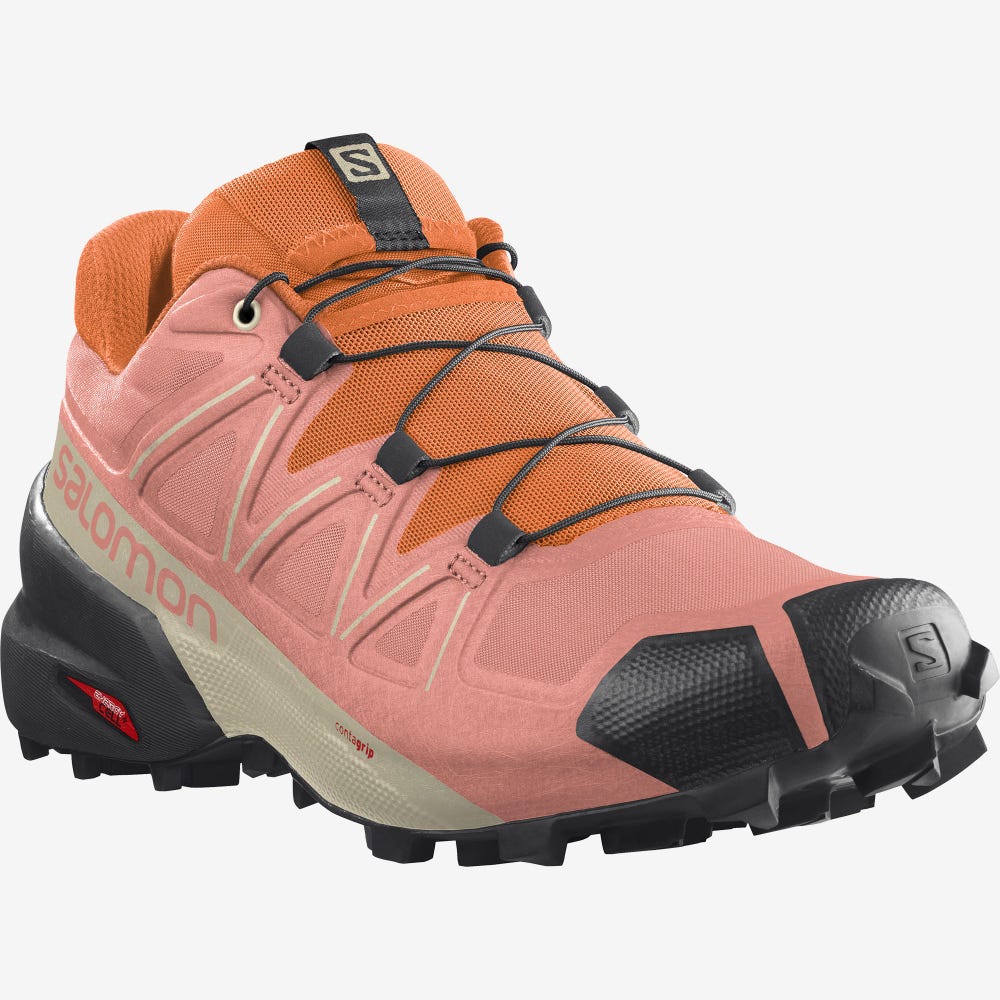Women's Salomon SPEEDCROSS 5 Trail Running Shoes Black/Orange | ZWLU-17942