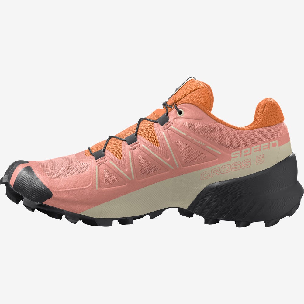 Women's Salomon SPEEDCROSS 5 Trail Running Shoes Black/Orange | ZWLU-17942