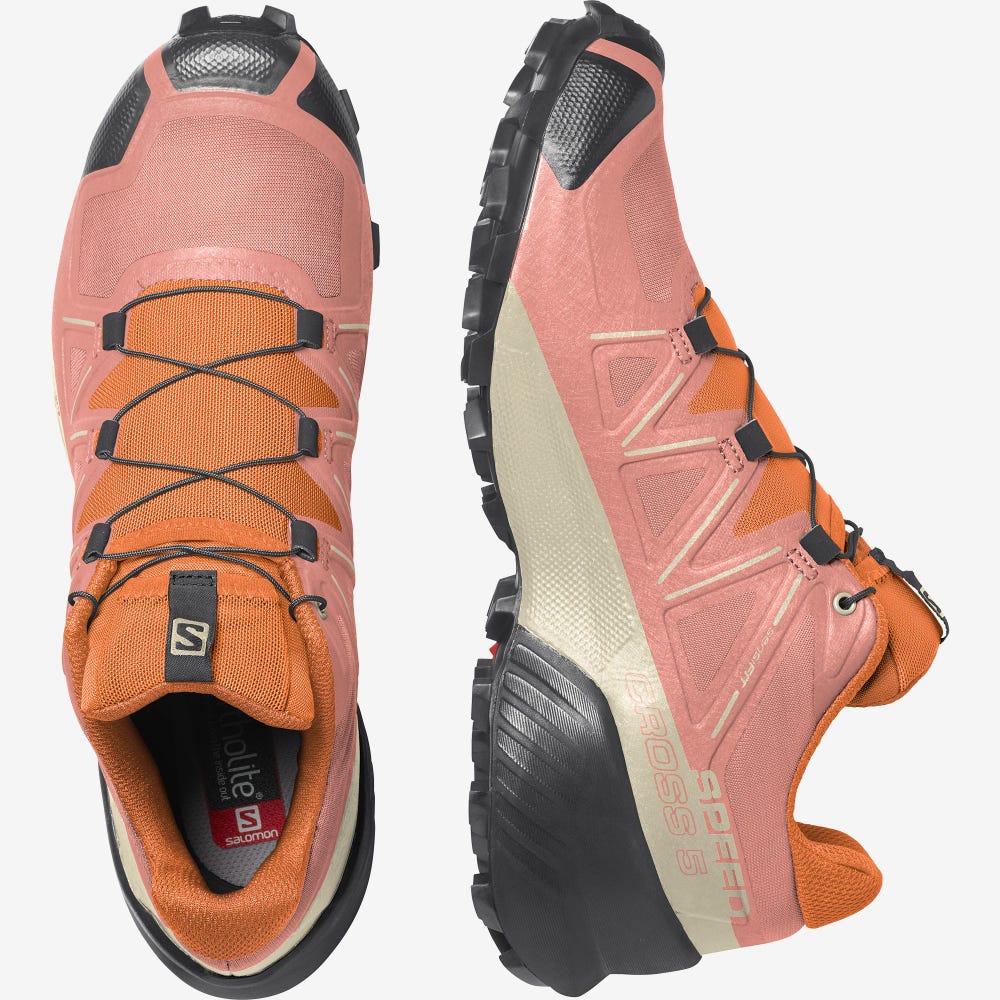 Women's Salomon SPEEDCROSS 5 Trail Running Shoes Black/Orange | ZWLU-17942