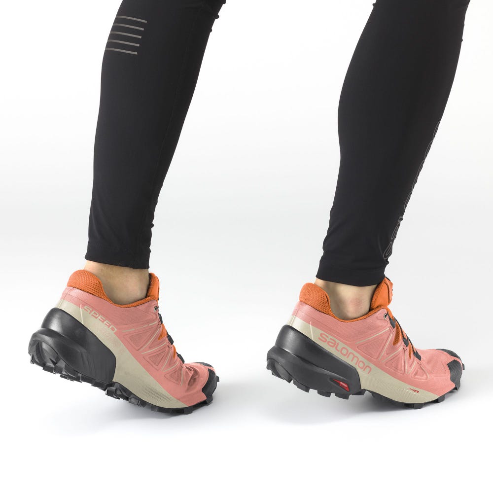 Women's Salomon SPEEDCROSS 5 Trail Running Shoes Black/Orange | ZWLU-17942
